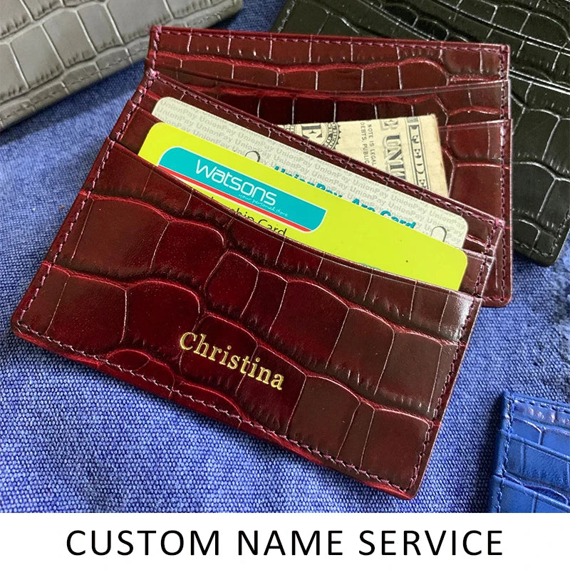 Custom crocodile card holder