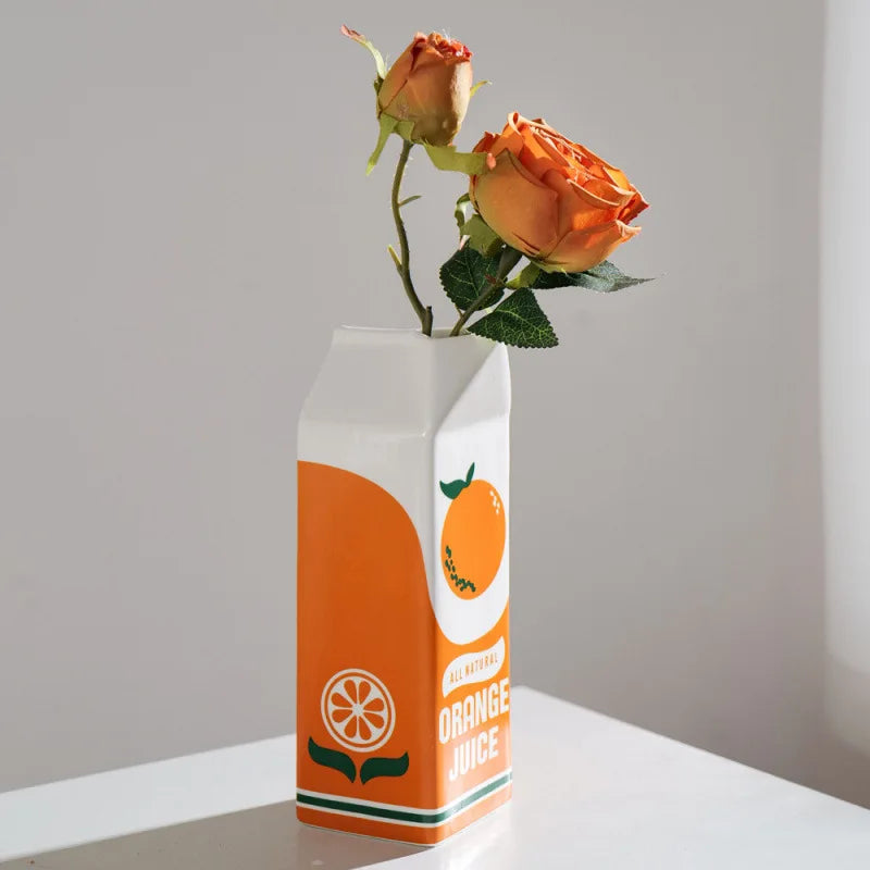 Orange Juice ceramic vase