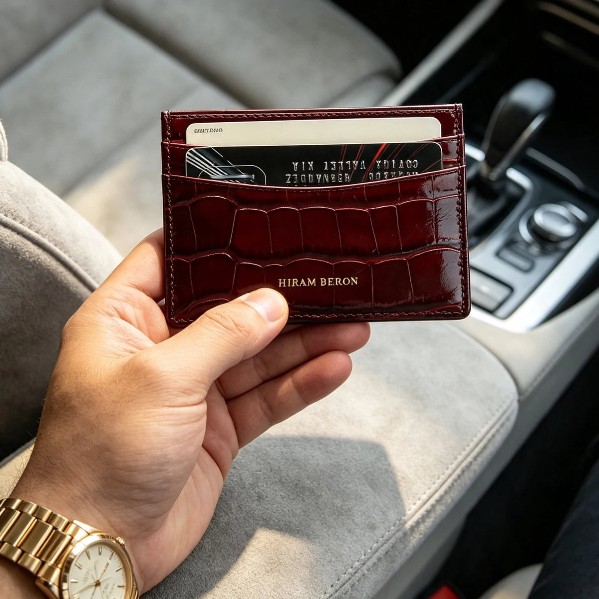 Custom crocodile card holder