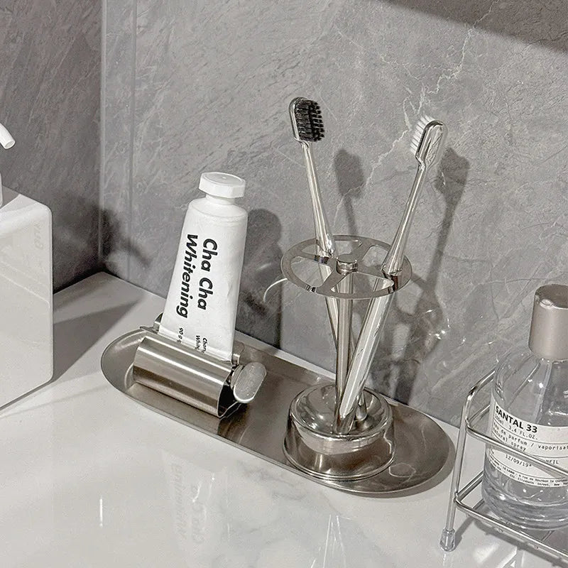 Stainless Steel Toothbrush Toothpaste Holder