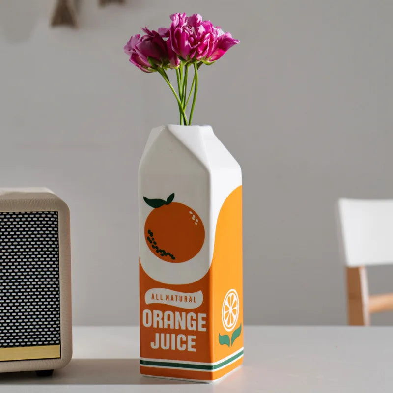 Orange Juice ceramic vase