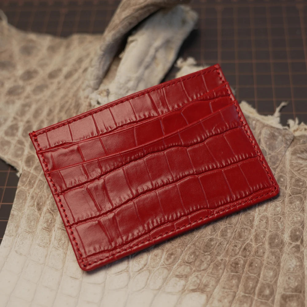 Custom crocodile card holder