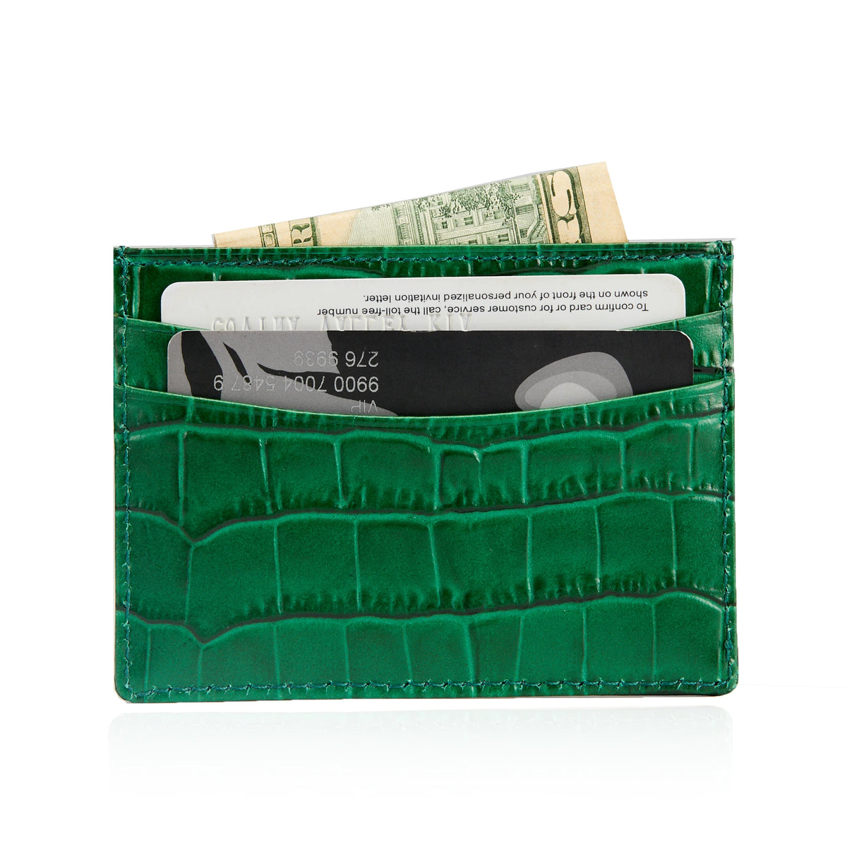 Custom crocodile card holder